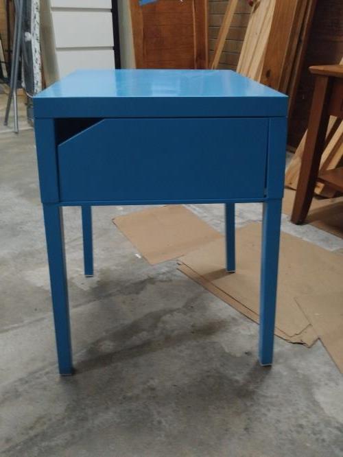 Second-hand Blue Bedside Table - Photo 2)