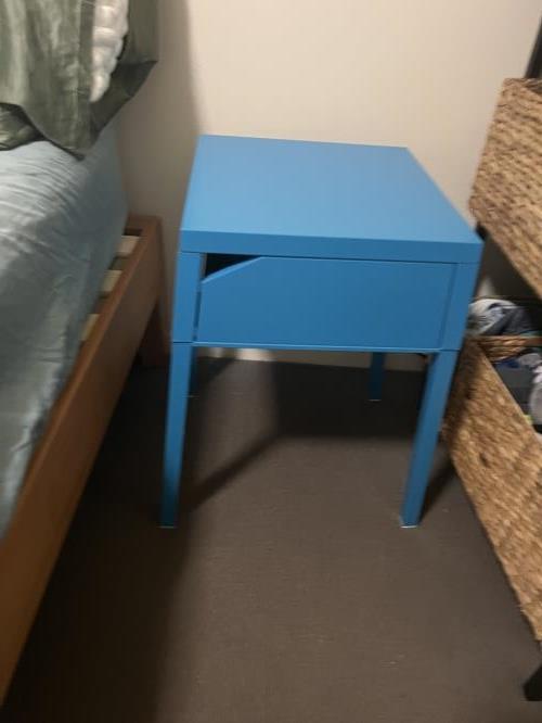 Second-hand Blue Bedside Table - Photo 3)