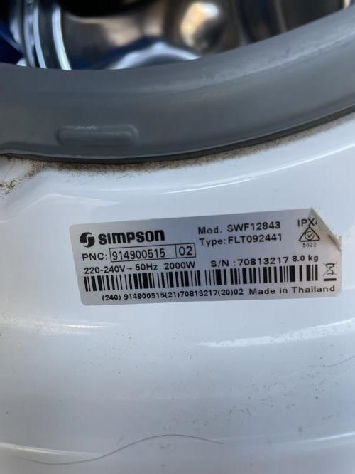 Second-hand Simpson 8kg Front Load Washing Machine - Photo 7)