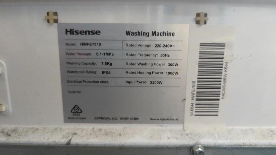 Second-hand Hisense 7.5kg Front Load Washing Machine - Photo 8)