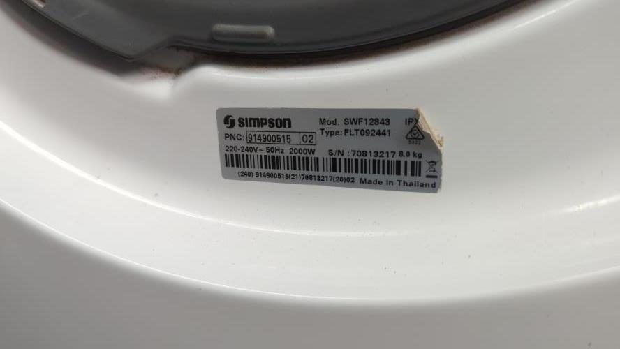 Second-hand Simpson 8kg Front Load Washing Machine - Photo 8)