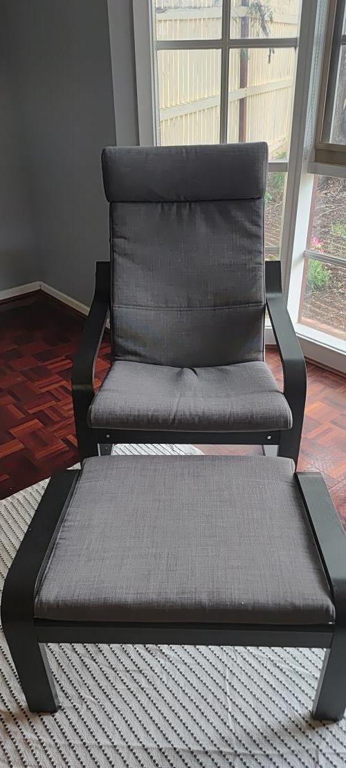 Second-hand IKEA POANG Armchair with Foot Stool