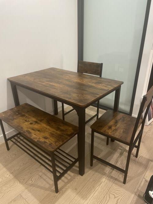 Second-hand Dining Table with 2 Chairs and 1 Bench Seat