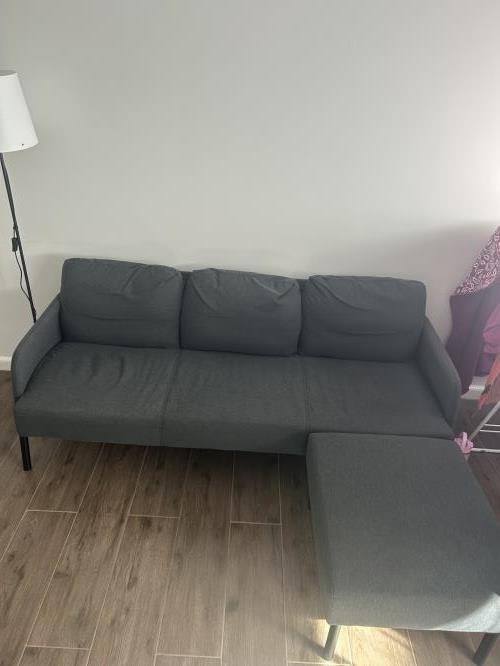 Second-hand IKEA 3 Seater Sofa with Ottoman - Photo 1)