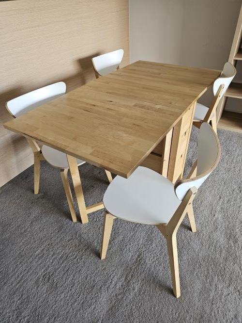 Second-hand IKEA Norden Gateleg Dining Table with 4 Chairs - Photo 1)