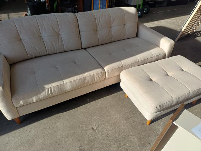 Second-hand Sofa with Matching Ottoman - Photo 1)