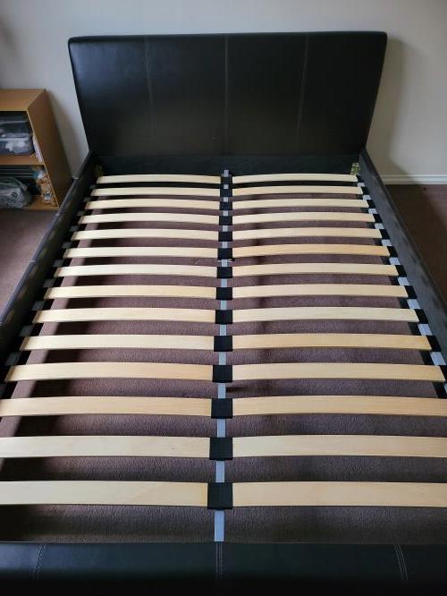 Second-hand Dark Brown Queen Bed Frame - Photo 1)