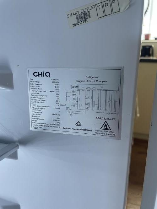 Second-hand Chiq 216L Top Mount Fridge - Photo 10)