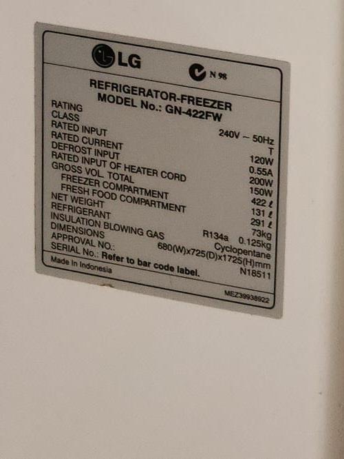 Second-hand LG 422L Top Mount Fridge - Photo 10)