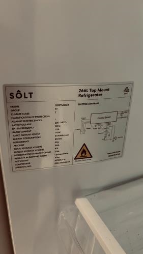 Second-hand Solt 266L Top Mount Fridge - Photo 10)