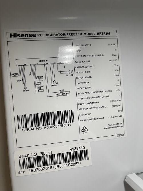 Second-hand Hisense 205L Top Mount Fridge - Photo 10)
