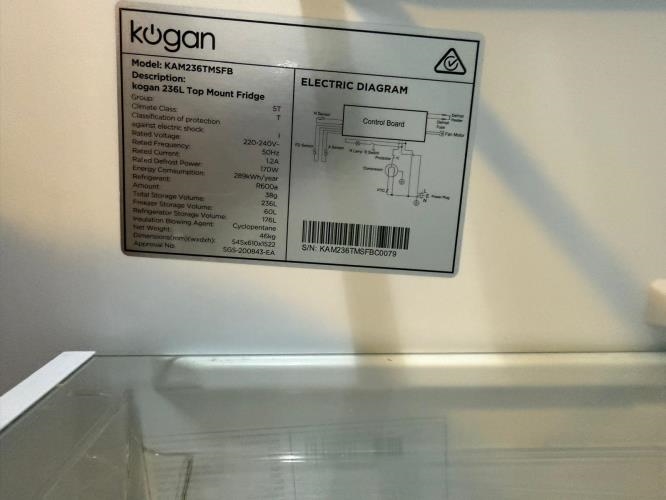 Second-hand Kogan 236L Top Mount Fridge - Photo 11)