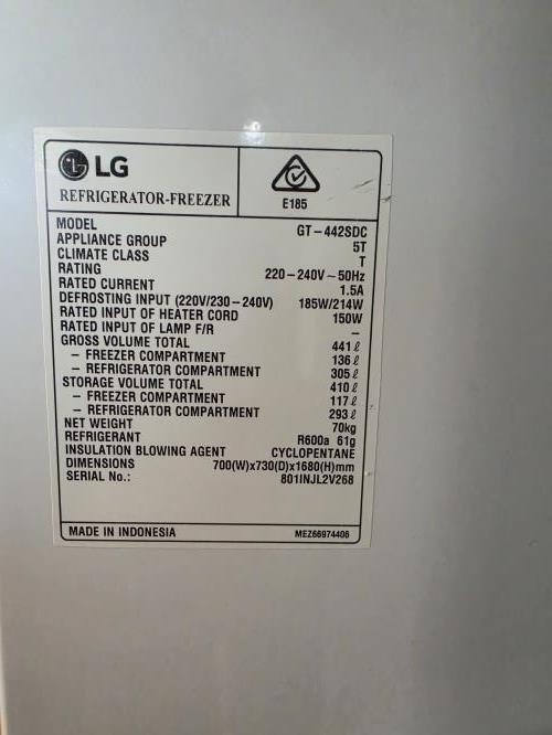 Second-hand LG 410L Top Mount Fridge - Photo 12)