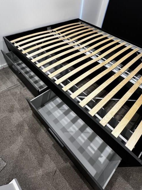 Second-hand IKEA BRIMNES Queen Bed Frame with 4 Storage Drawers - Photo 12)