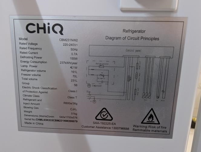 Second-hand Chiq 216L Top Mount Fridge - Photo 15)