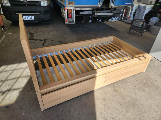 Second-hand IKEA Single Bed Frame with 2 Under Bed Storage Drawers - Photo 2)