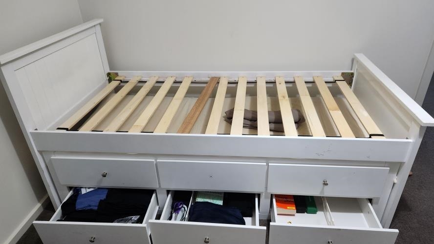 Second-hand Single Bed with Trundle and 3 Drawers - Photo 2)