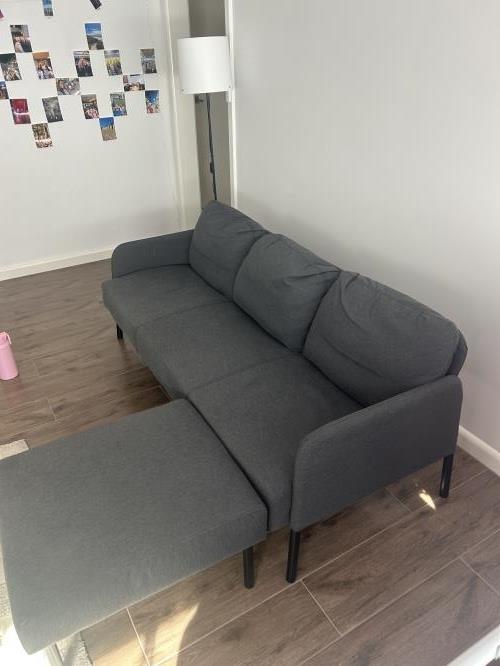 Second-hand IKEA 3 Seater Sofa with Ottoman - Photo 2)