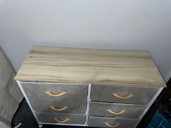 Second-hand Fabric Chest of 6 Drawers - Photo 2)