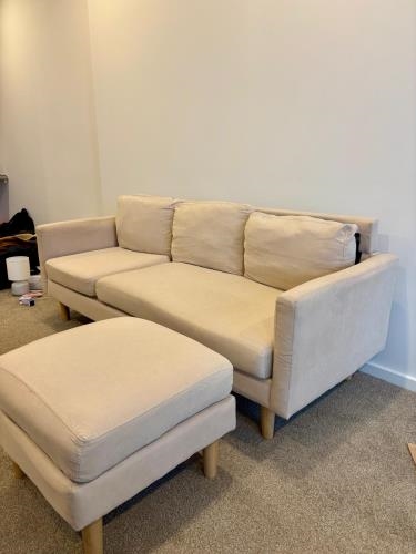 Second-hand L-Shape Sofa with Ottoman - Photo 2)
