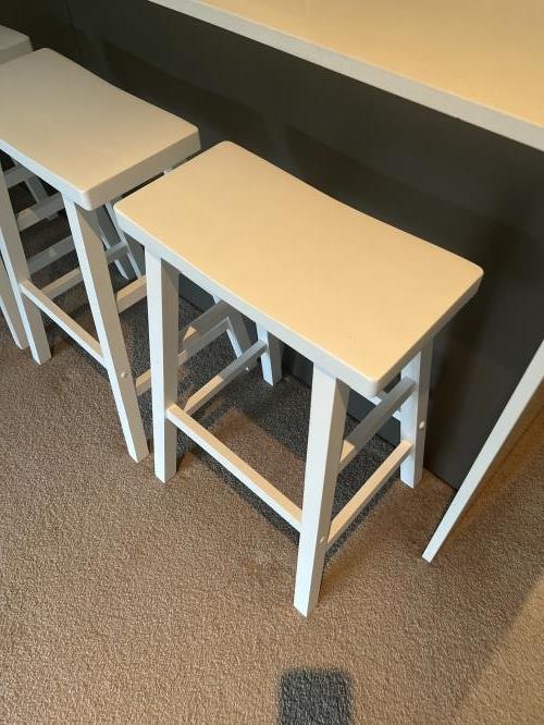 Second-hand Set of 3 Bar Stools - Photo 2)