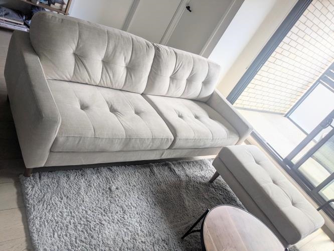 Second-hand Sofa with Matching Ottoman - Photo 2)