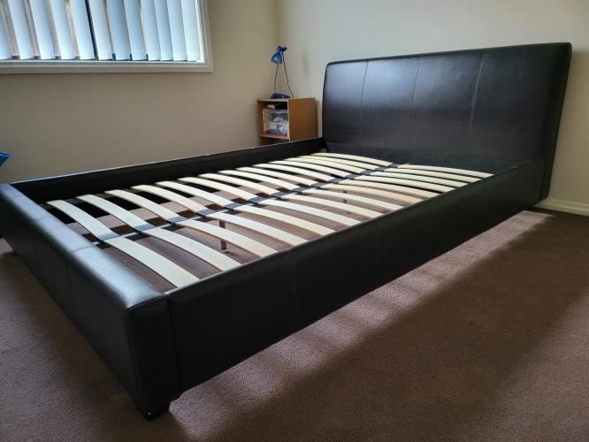 Second-hand Dark Brown Queen Bed Frame - Photo 2)