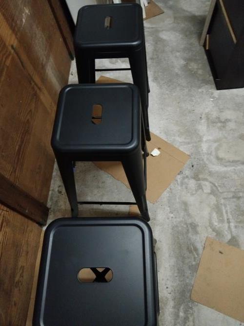 Second-hand Set of 3 Bar Stools - Photo 3)