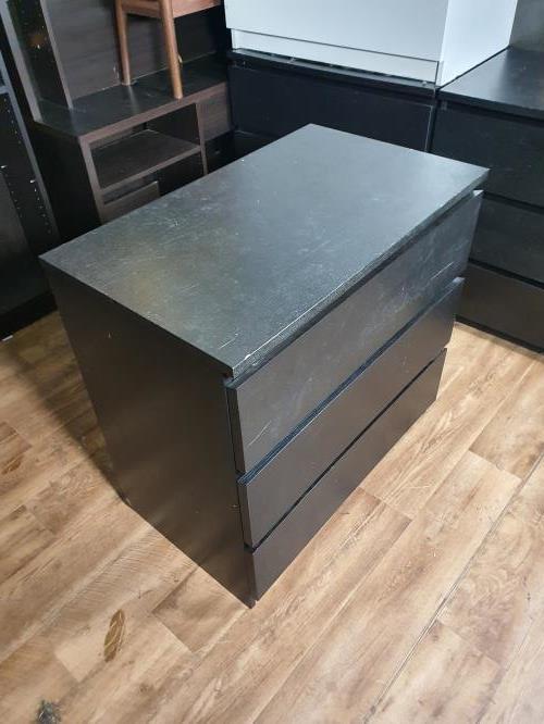 Second-hand IKEA Malm 3 Drawer Chest of Drawers - Photo 3)