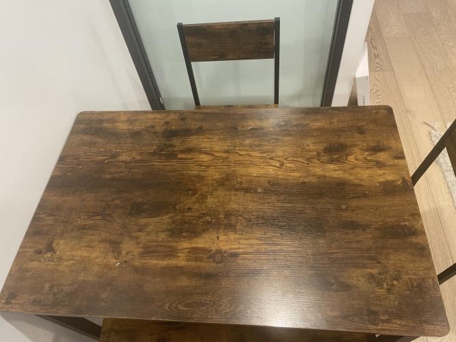 Second-hand Dining Table with 2 Chairs and 1 Bench Seat - Photo 3)