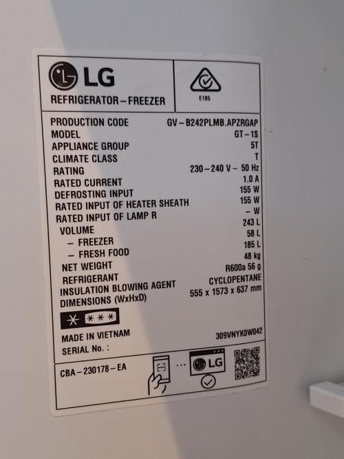 Second-hand LG 243L Top Mount Fridge - Photo 3)