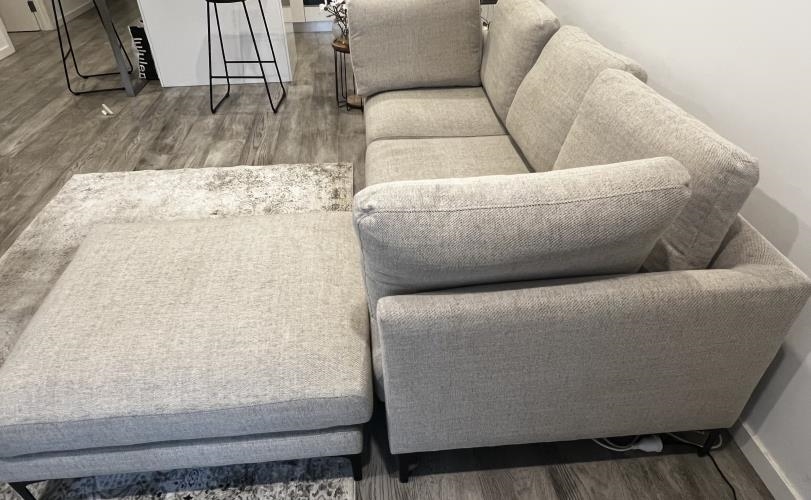 Second-hand Three Seater Sofa with Ottoman - Photo 3)