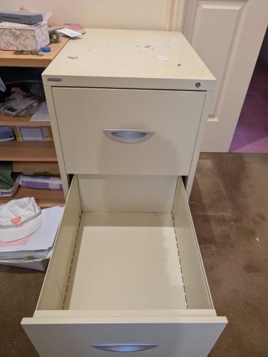 Second-hand 2 Drawer Filing Cabinet - Photo 3)