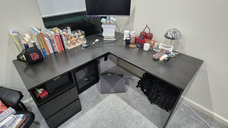 Second-hand L-Shape Desk with Drawers - Photo 3)