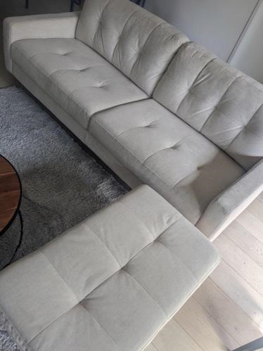 Second-hand Sofa with Matching Ottoman - Photo 3)