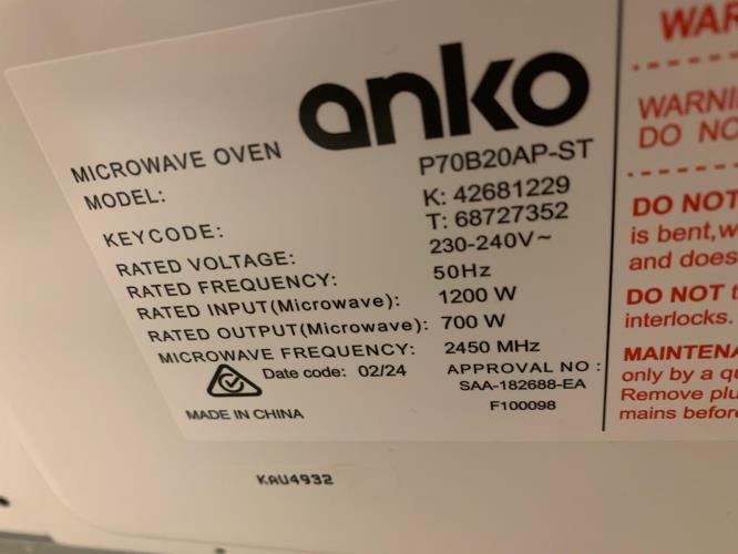 Second-hand Anko Microwave - Photo 4)