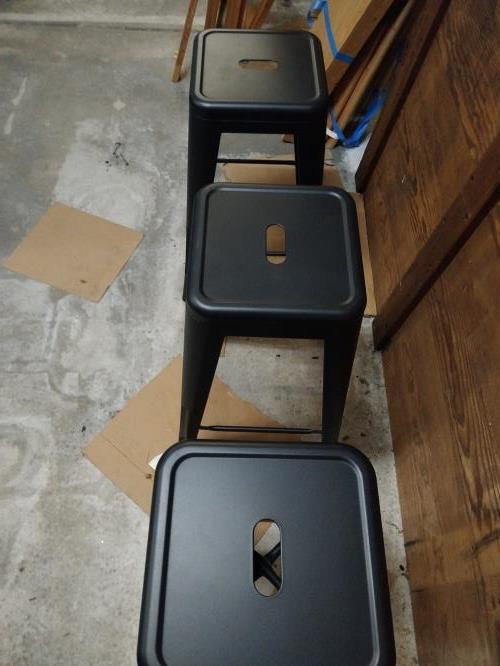 Second-hand Set of 3 Bar Stools - Photo 4)