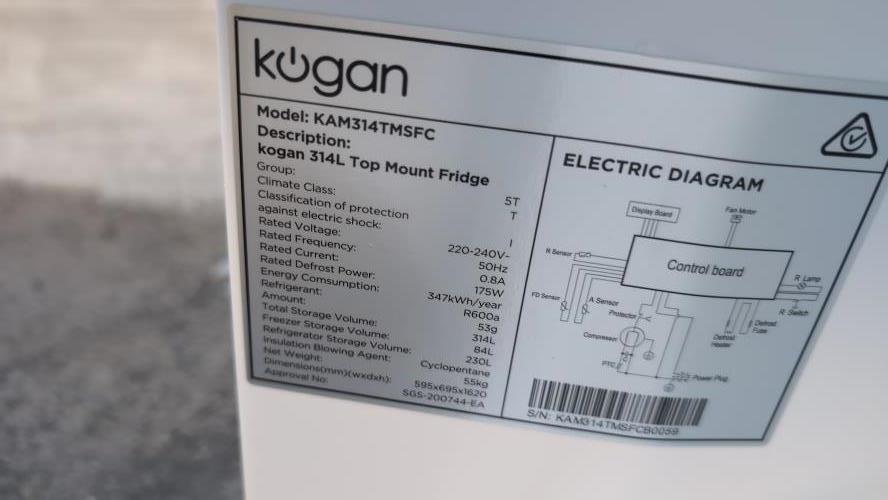 Second-hand Kogan 314L Top Mount Fridge - Photo 4)