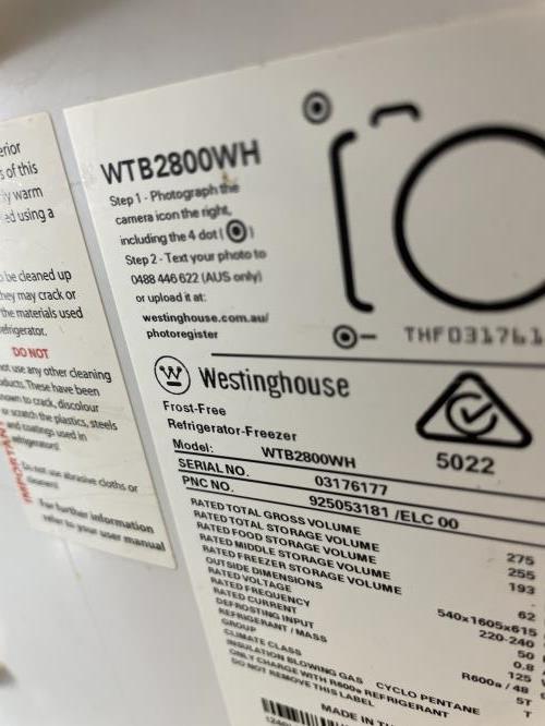 Second-hand Westinghouse 275L Top Mount Fridge - Photo 4)