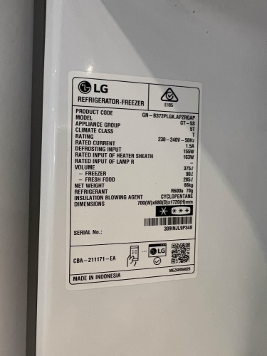 Second-hand LG 375L Top Mount Fridge - Photo 4)