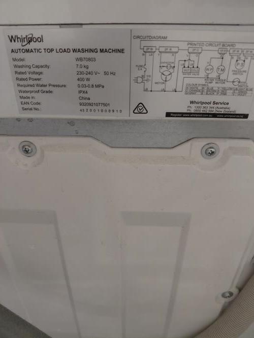 Second-hand Whirlpool 7kg Top Load Washing Machine - Photo 4)