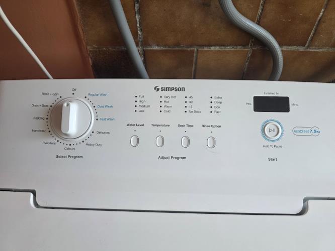 Second-hand Simpson 7.5kg Top Load Washing Machine - Photo 4)