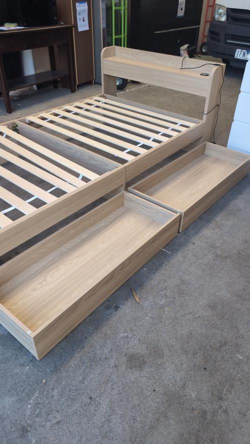Second-hand King Single Bed Frame with 2 Storage Drawers - Photo 4)