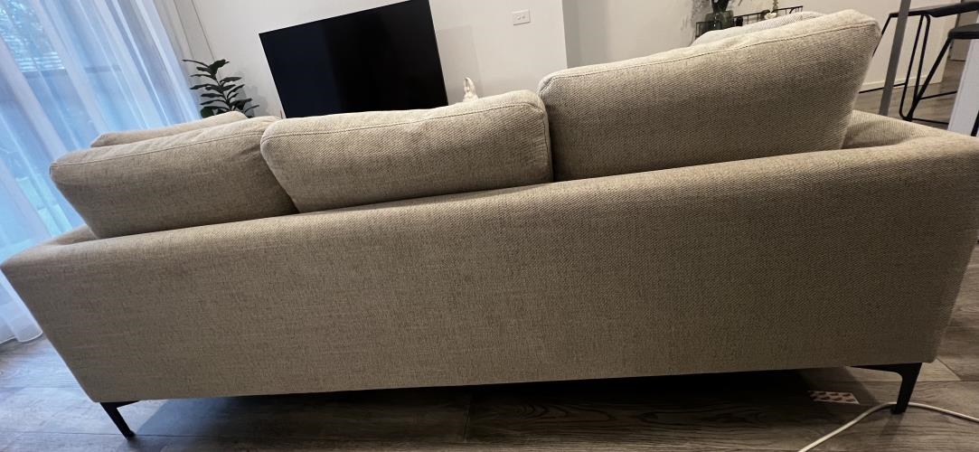 Second-hand Three Seater Sofa with Ottoman - Photo 4)