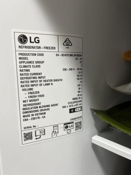 Second-hand LG 243L Top Mount Fridge - Photo 4)