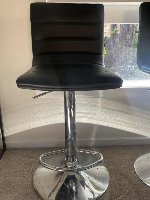Second-hand Set of 4 Height-Adjustable Bar Stools - Photo 4)