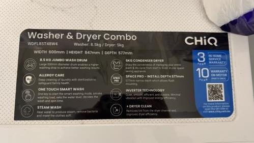 Second-hand Chiq 8.5kg / 8.5kg Washer-Dryer Combo - Photo 4)