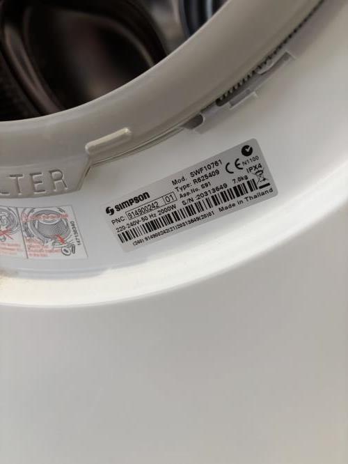 Second-hand Simpson 7kg Front Load Washing Machine - Photo 5)