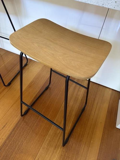 Second-hand Set of 3 Bar Stools - Photo 5)