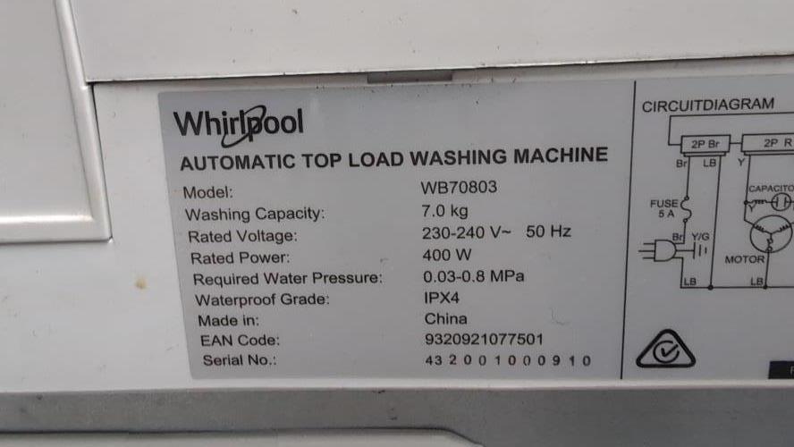 Second-hand Whirlpool 7kg Top Load Washing Machine - Photo 5)